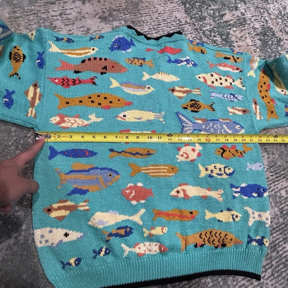vintage Christine Foley fish cardigan Size 2 RARE See Measurements - Picture 6 of 7